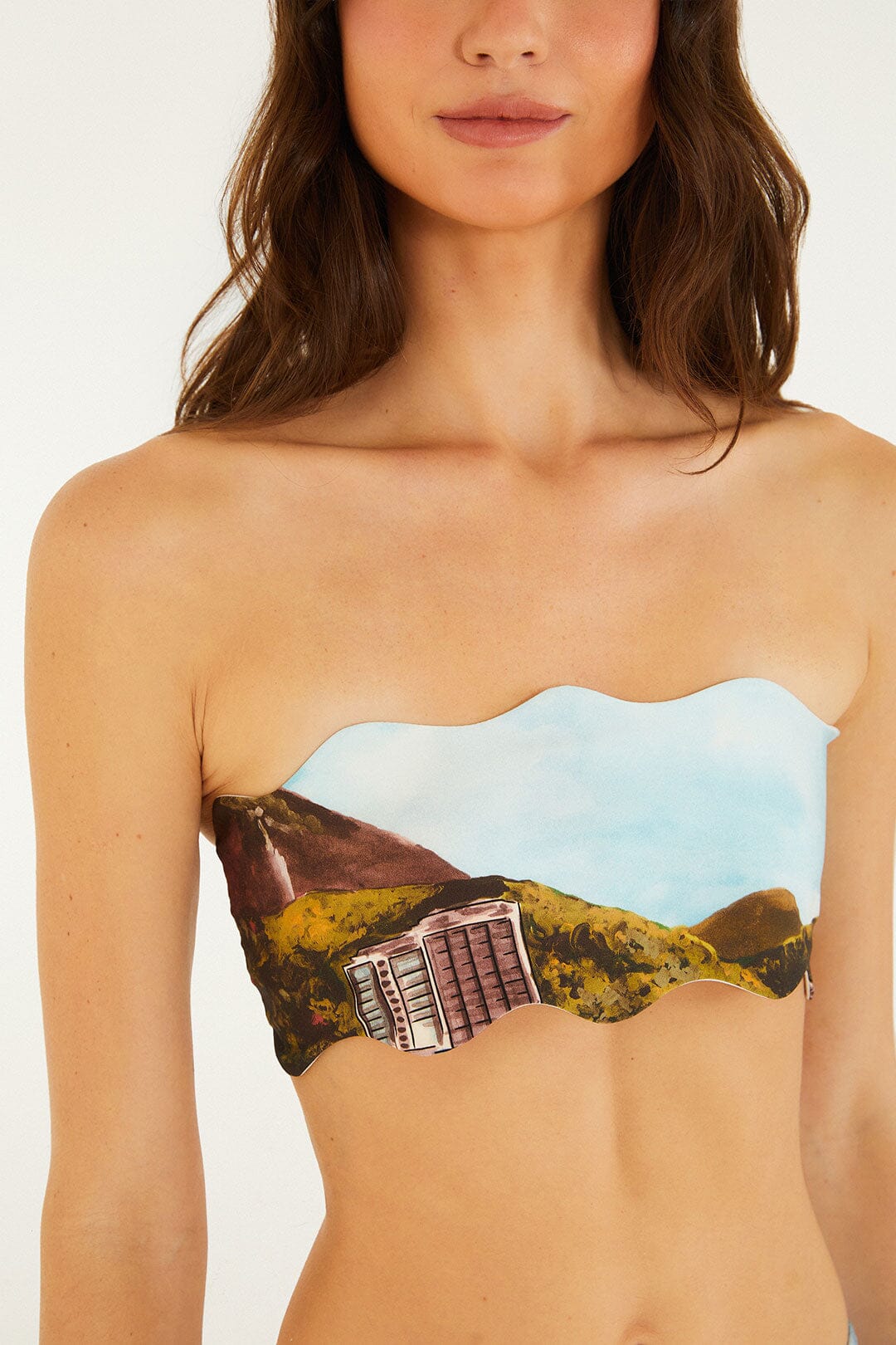 Multicolor Copacabana Beach Bandeau Bikini Top