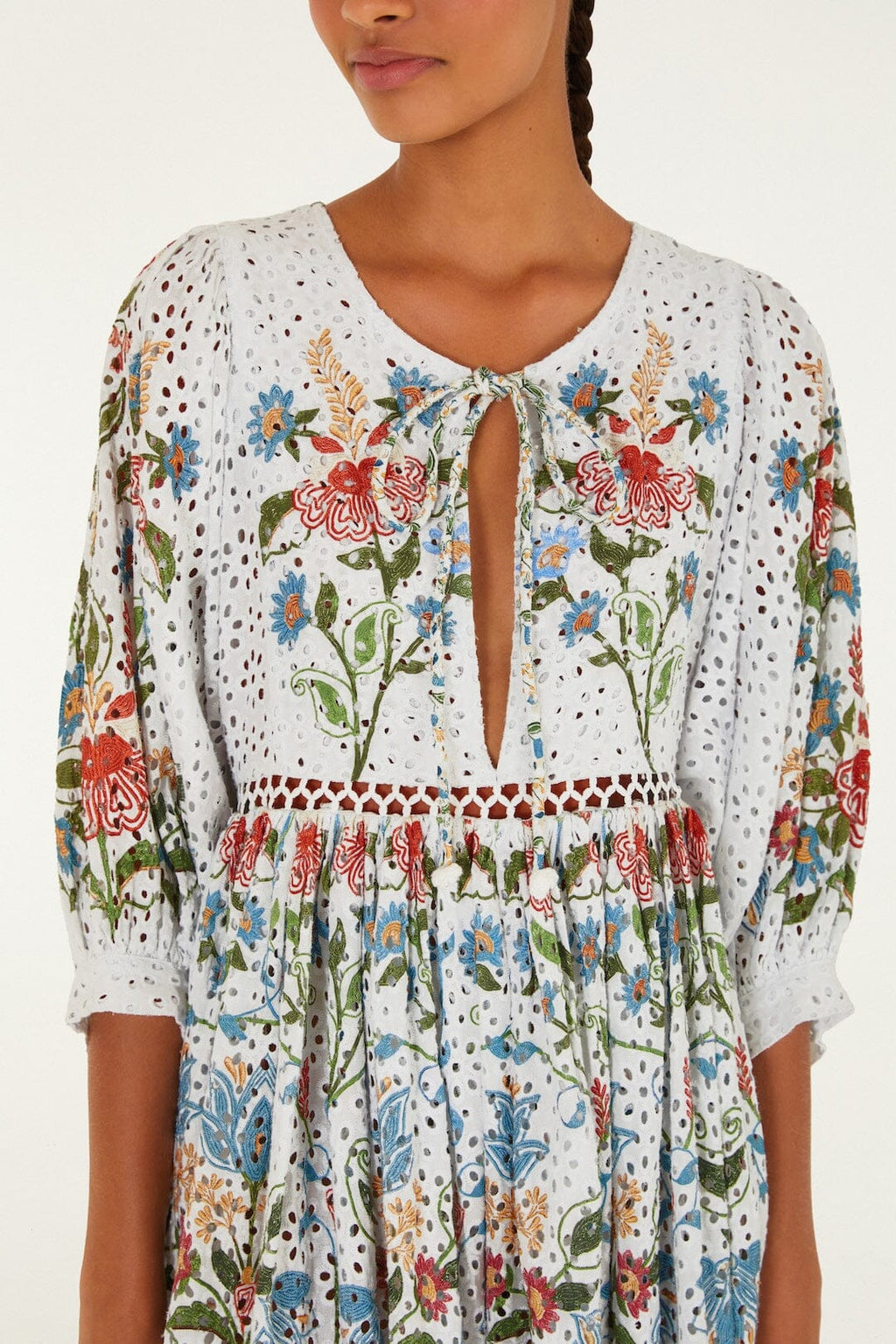Off-White Stitched Garden Mini Dress