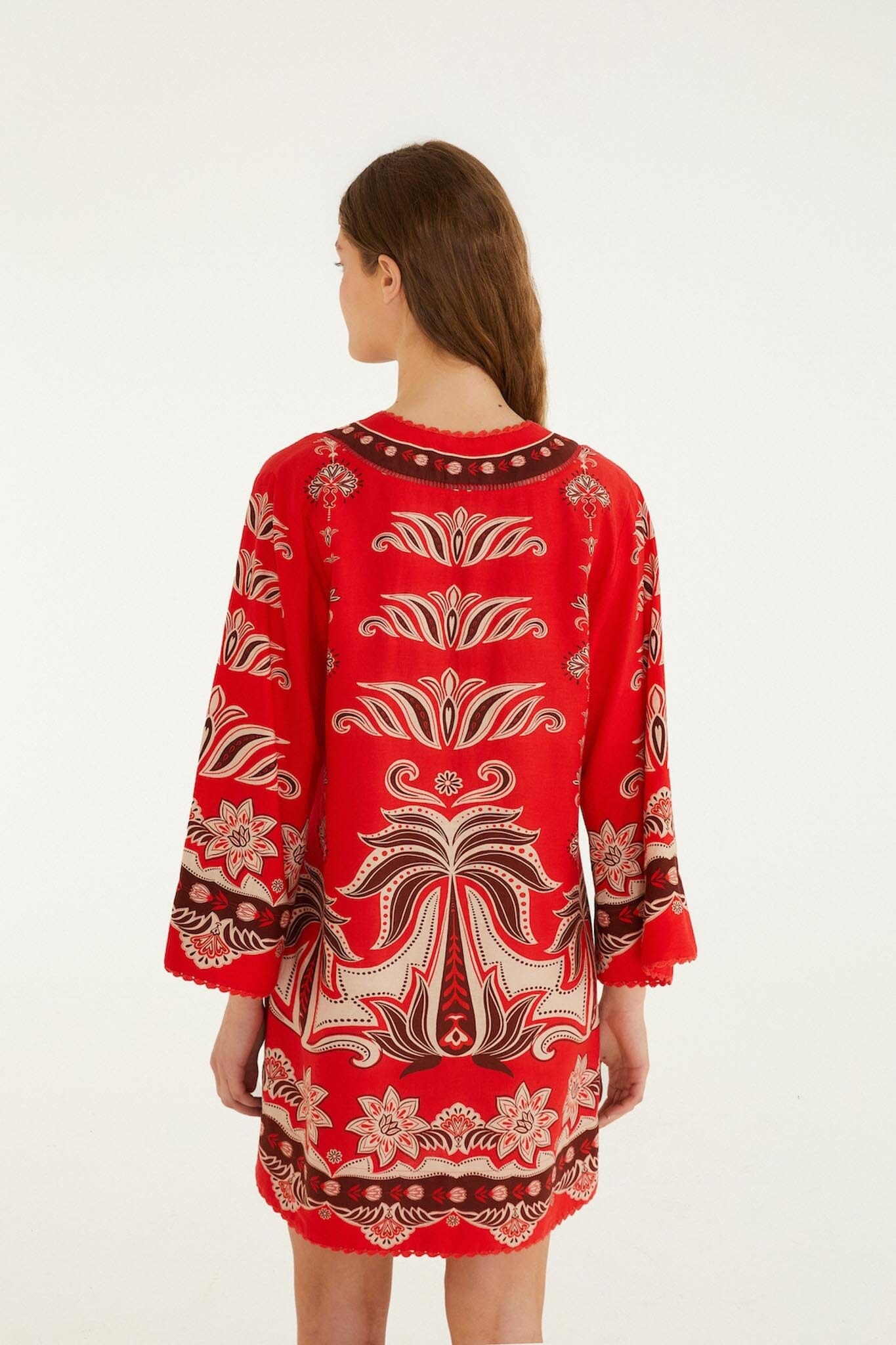 Red Ainika Garden Front Ties Mini Dress