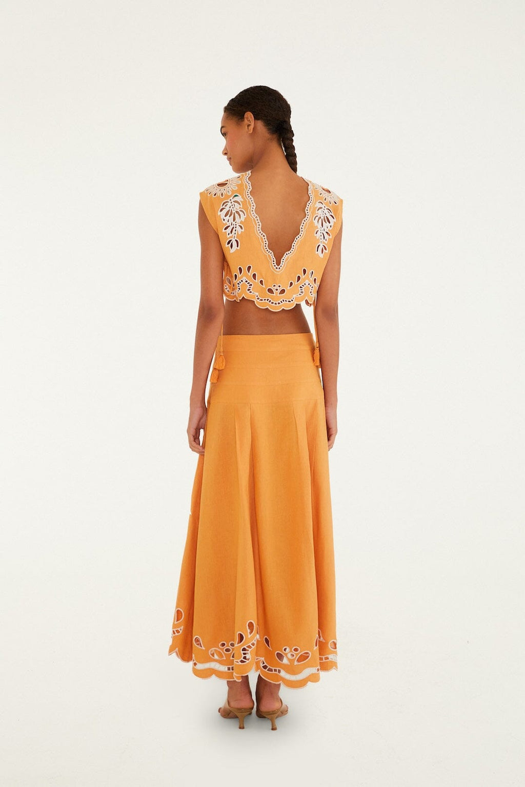 Camel Tropi Embroidery Skirt