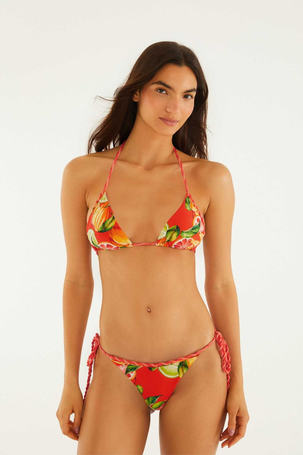 Red Fruits Rope Ties Bikini Bottom
