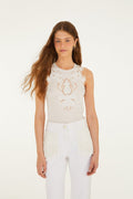 Off-White Lace Sleeveless  Blouse