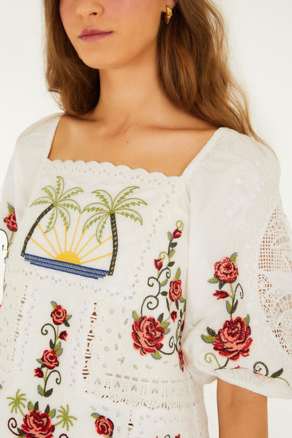 Off-White Tropi Scarf Embroidered  Blouse