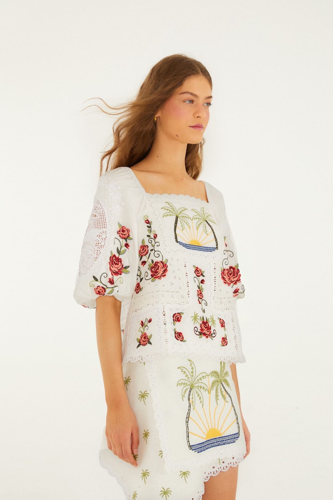Off-White Tropi Scarf Embroidered  Blouse