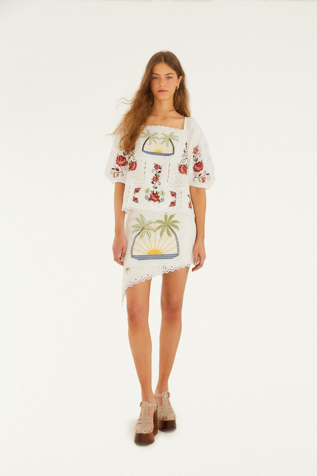 Off-White Tropi Scarf Embroidered Mini Skirt