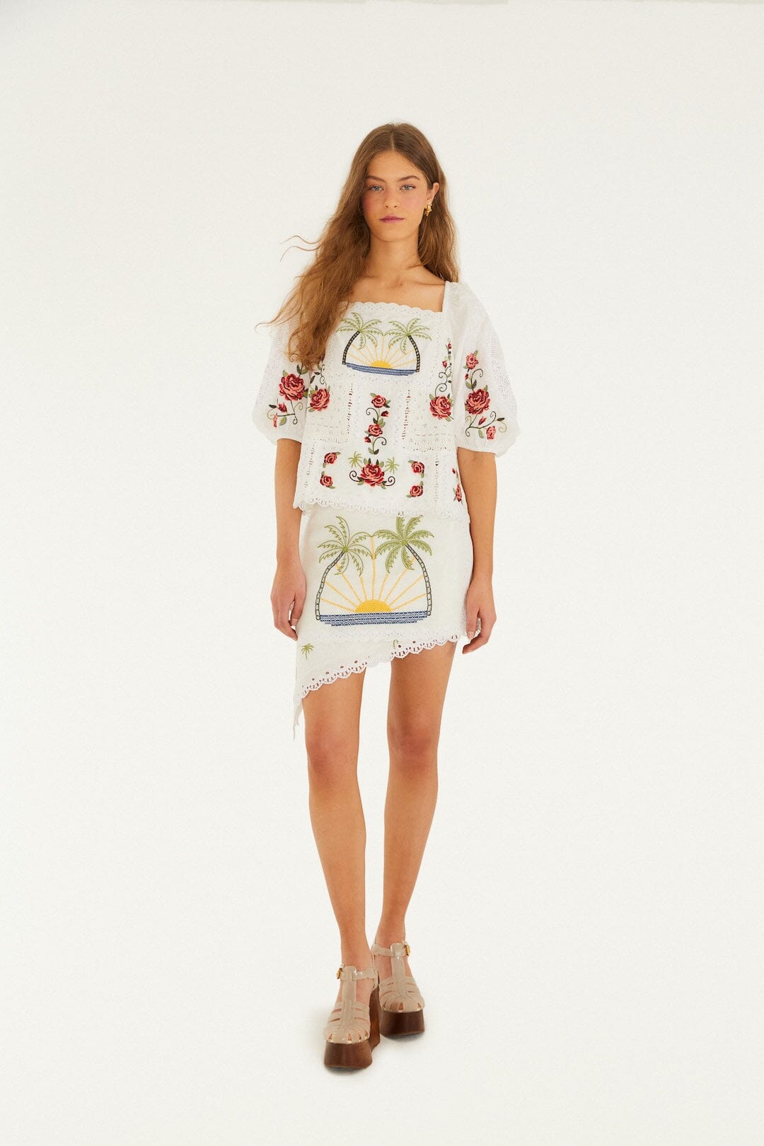 Off-White Tropi Scarf Embroidered Mini Skirt