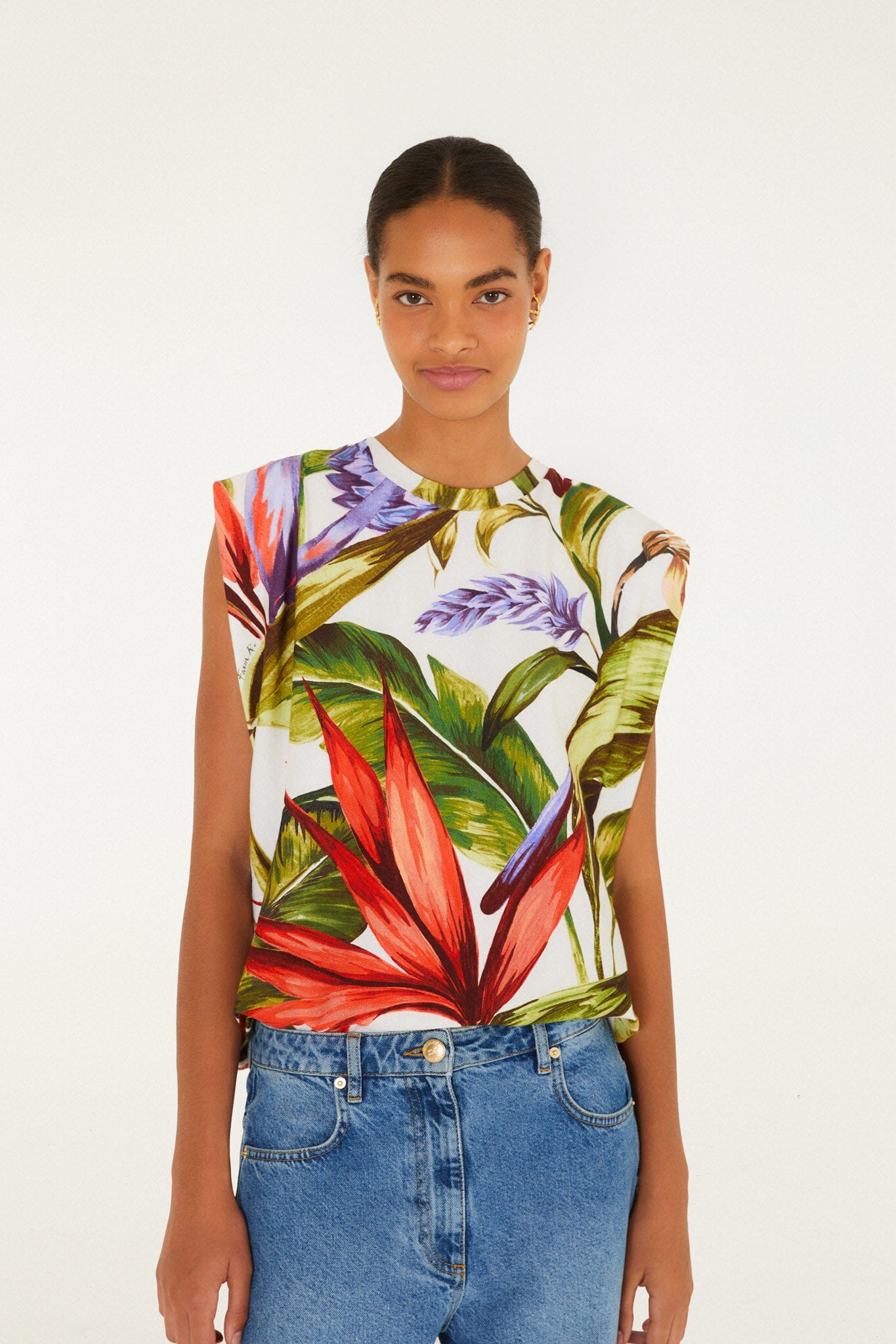 Sand Florart  Tshirt Blouse
