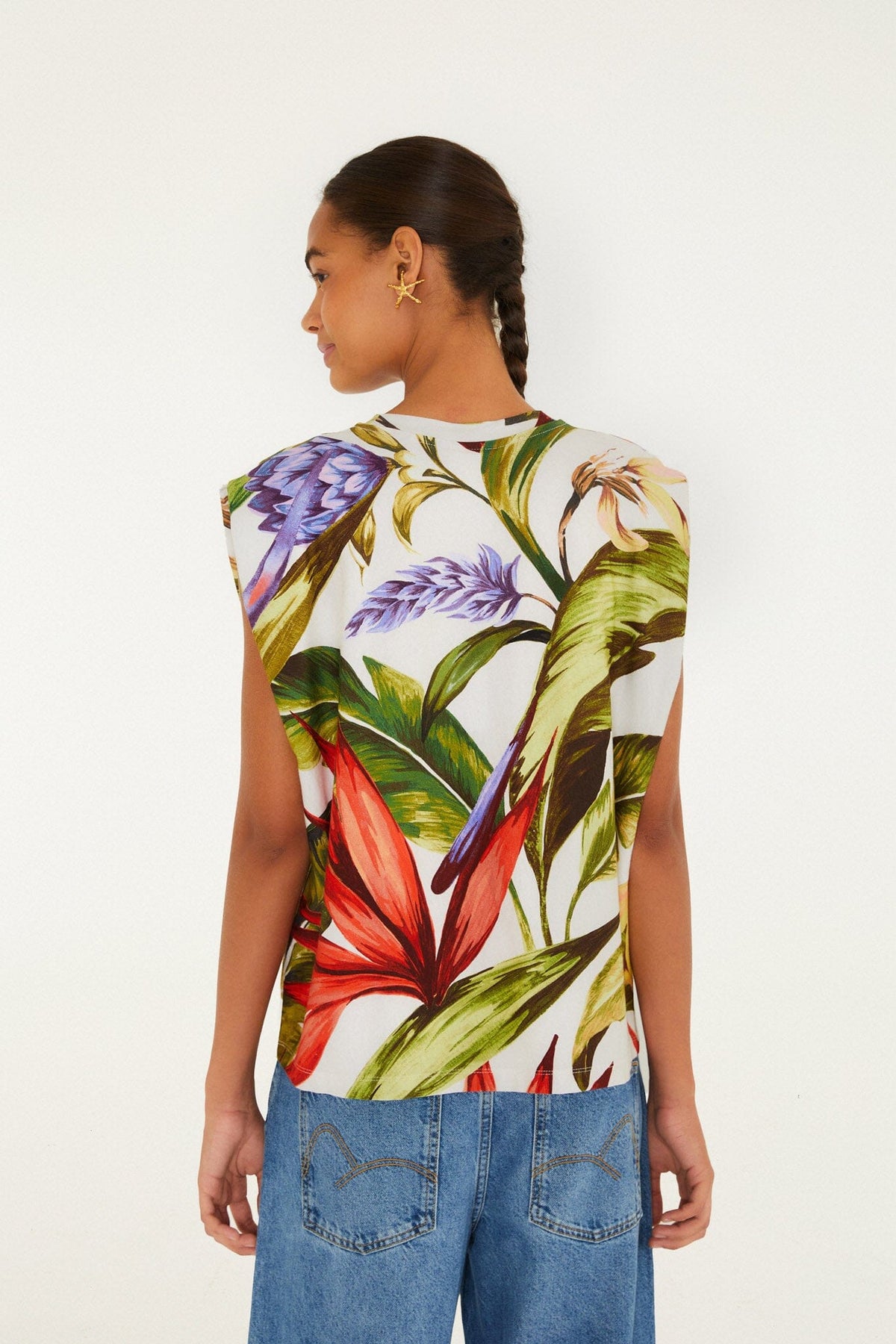 Sand Florart  Tshirt Blouse