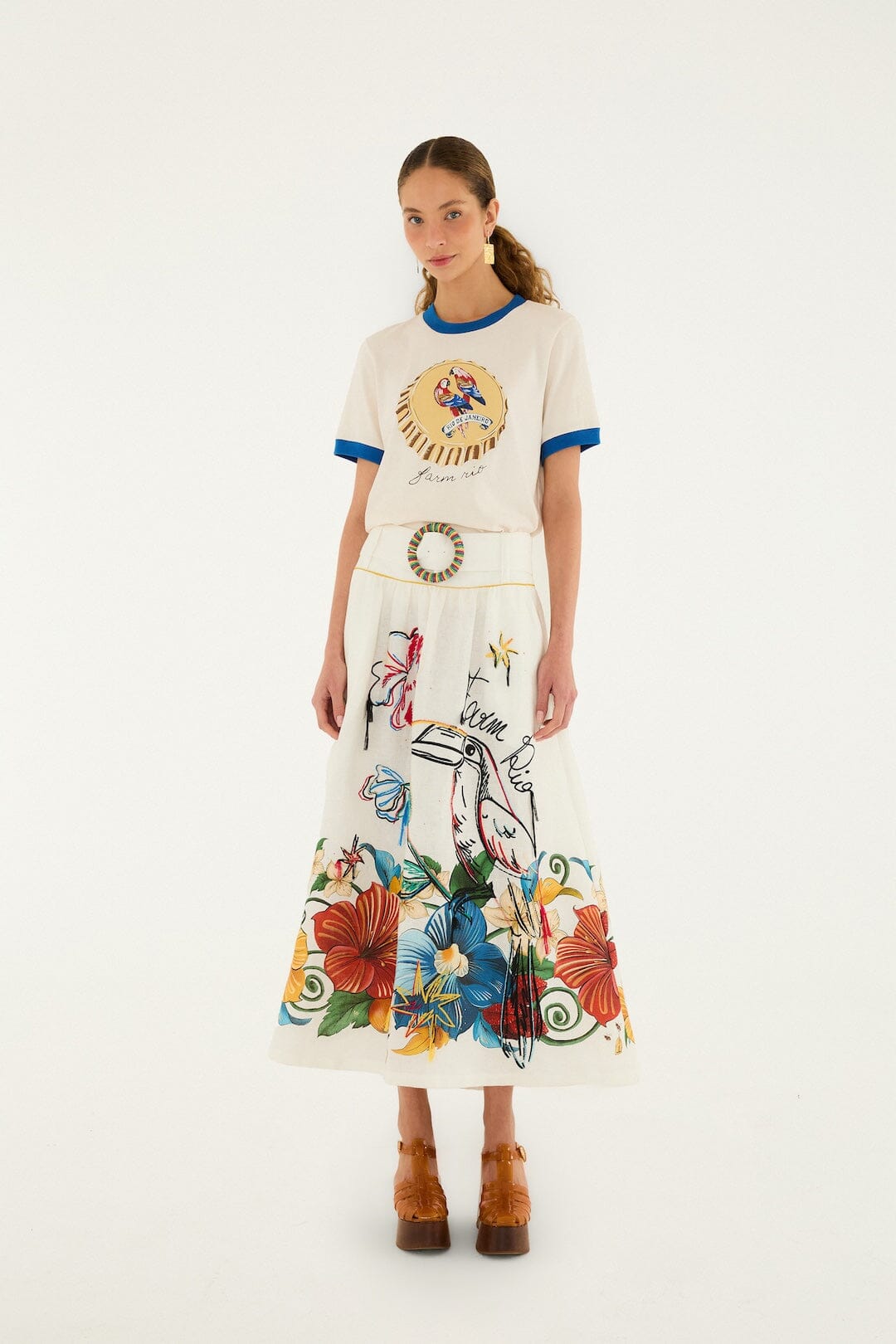 Off-White Tropi Embroidered Maxi Skirt