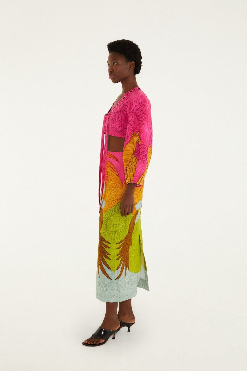 Multicolor Usiacuri Midi Skirt