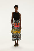 Black Ruta Layered Maxi Skirt