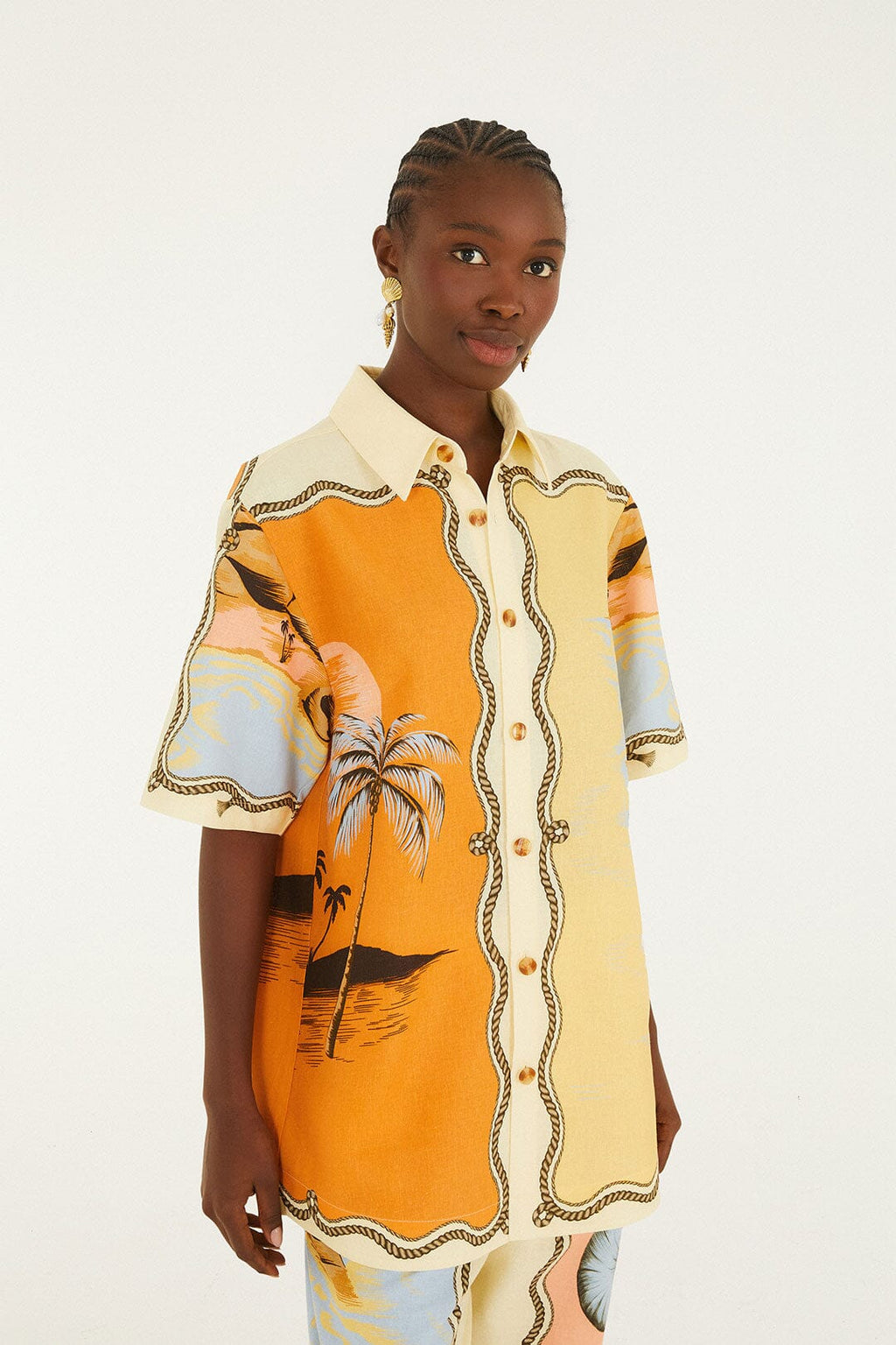 Multicolor Rio Souvenir Mixed Scarf Shirt