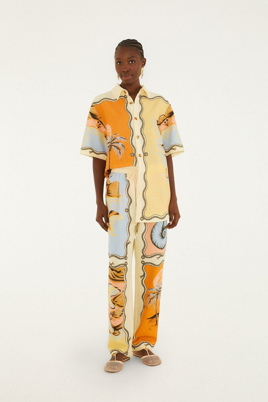 Multicolor Rio Souvenir Mixed Scarf Shirt