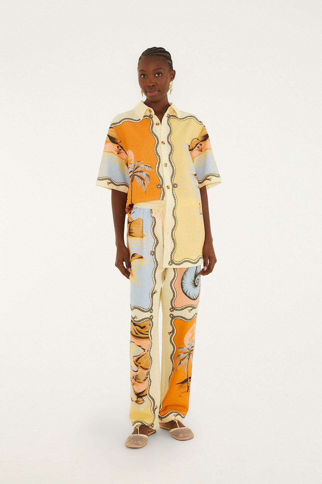Multicolor Rio Souvenir Mixed Scarf Shirt