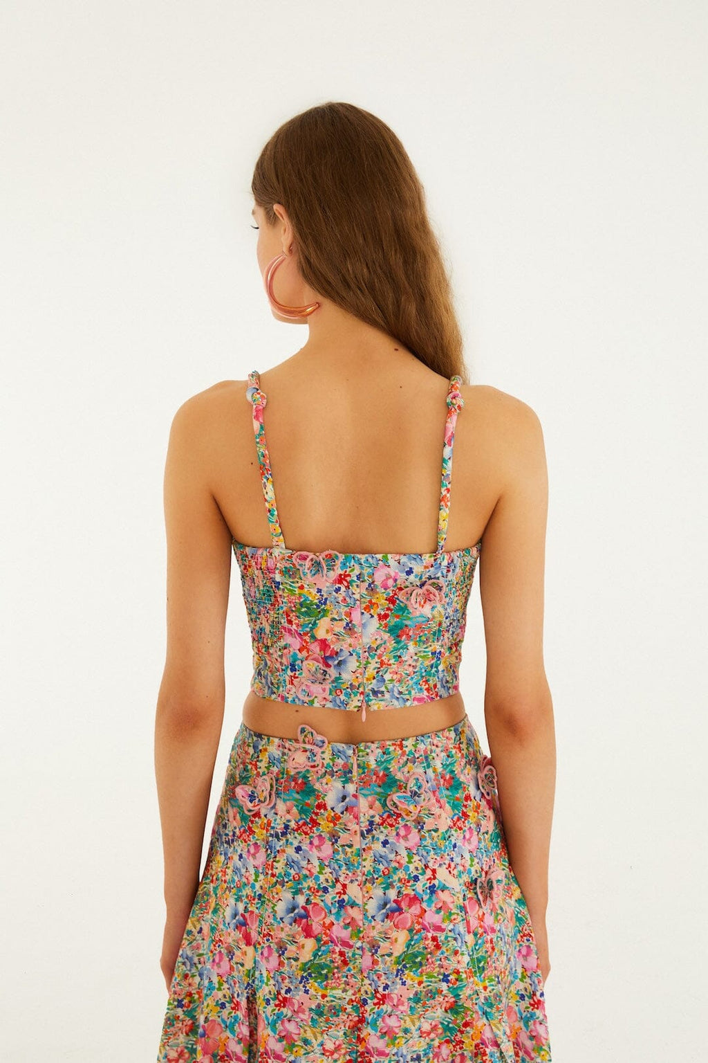 Off-White Peasant Floral Butterflies Top