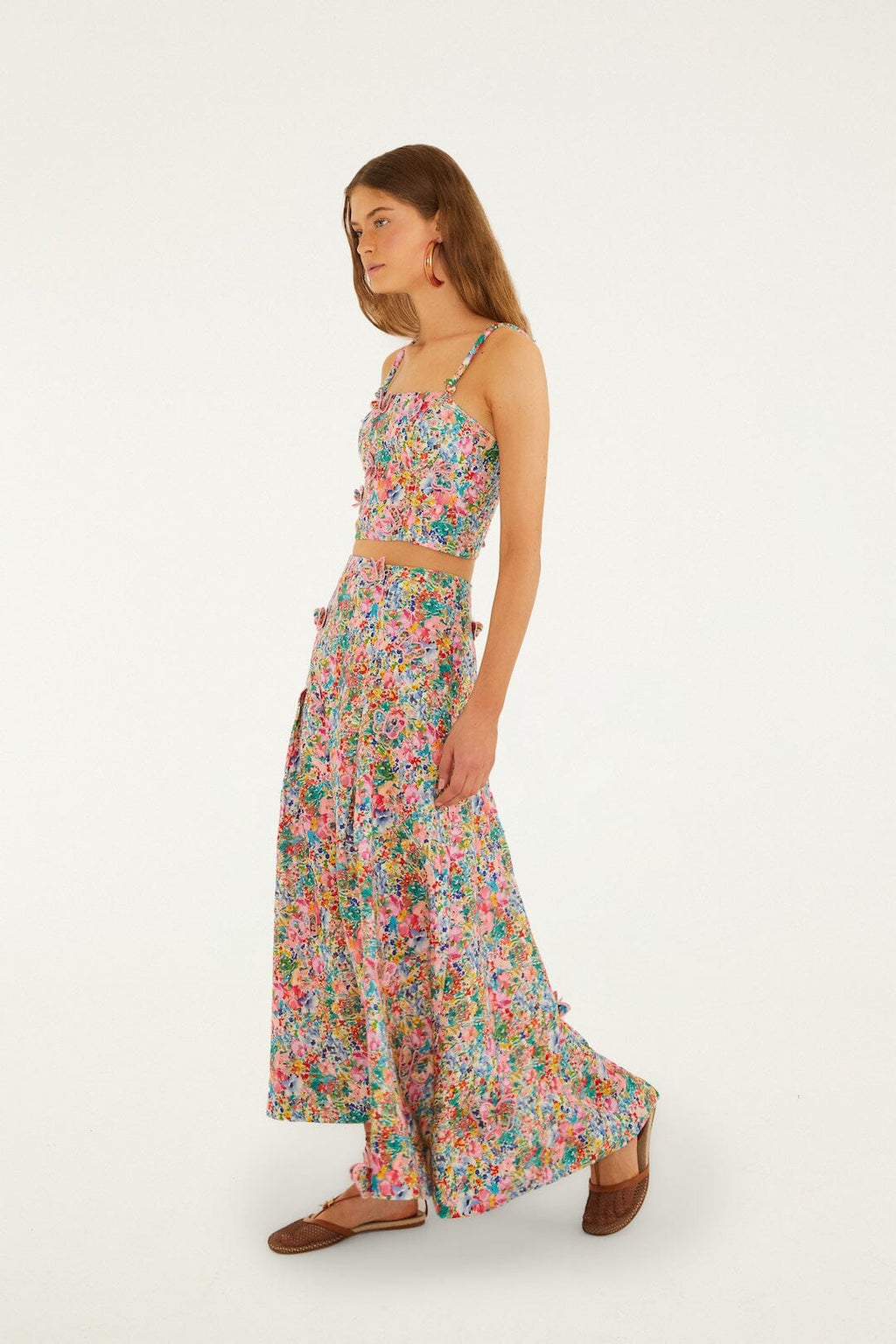 Off-White Peasant Floral Butterflies Top