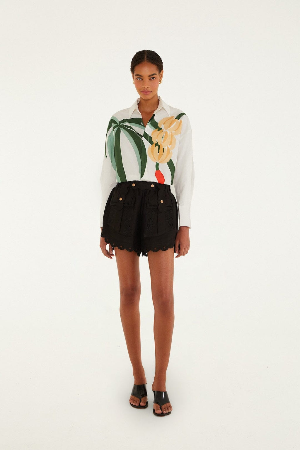 Graphic Banana Tree  Applique Shirt