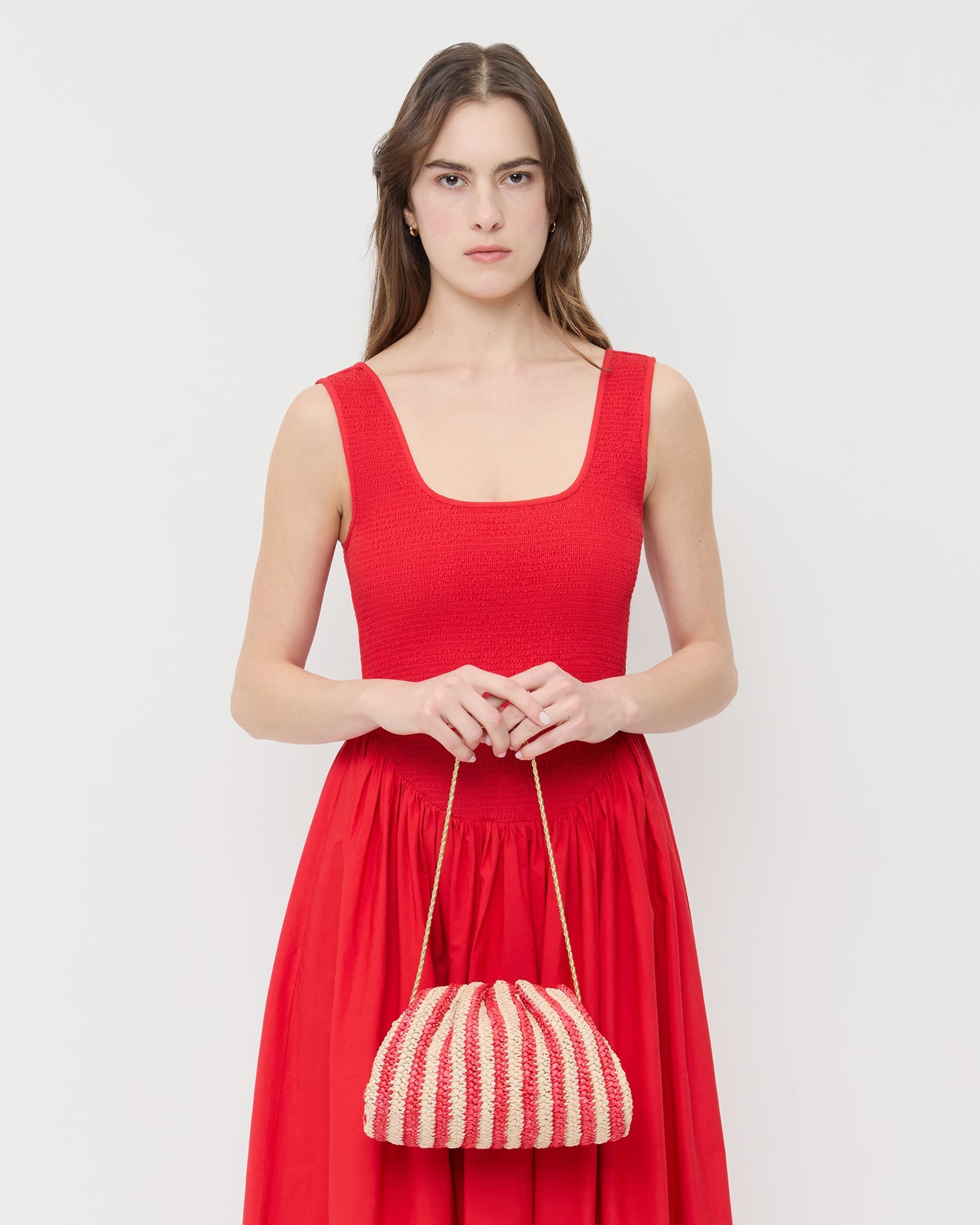 Bailey Red/Natural Crochet Clutch