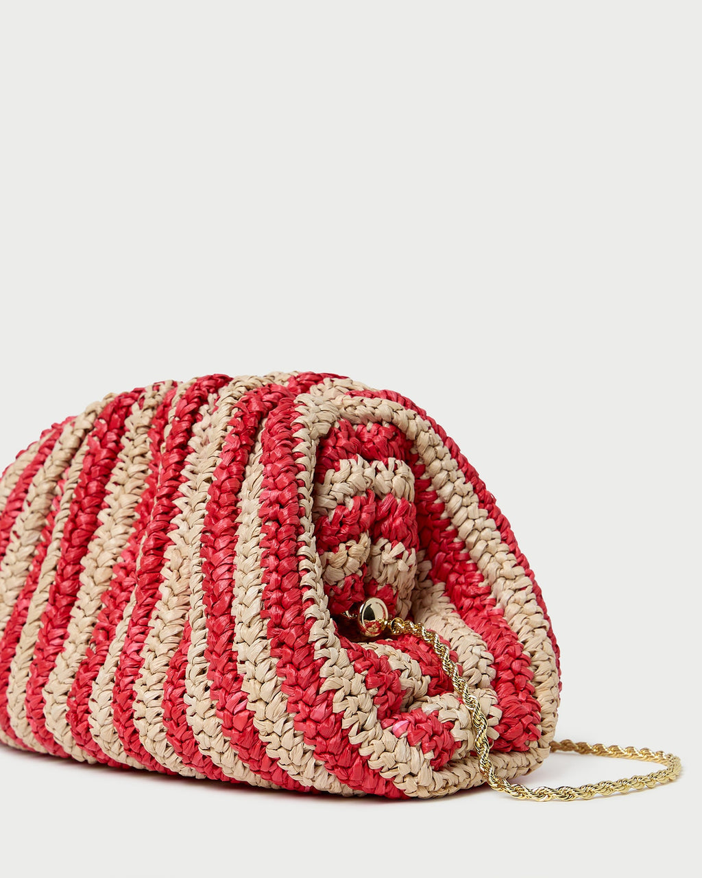 Bailey Red/Natural Crochet Clutch