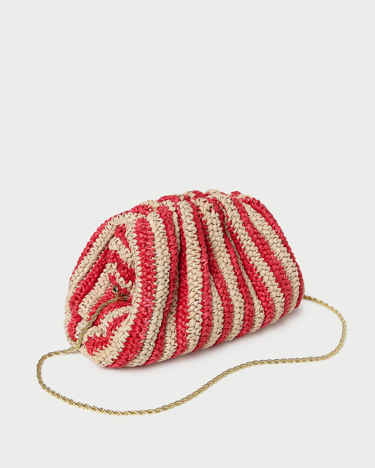 Bailey Red/Natural Crochet Clutch