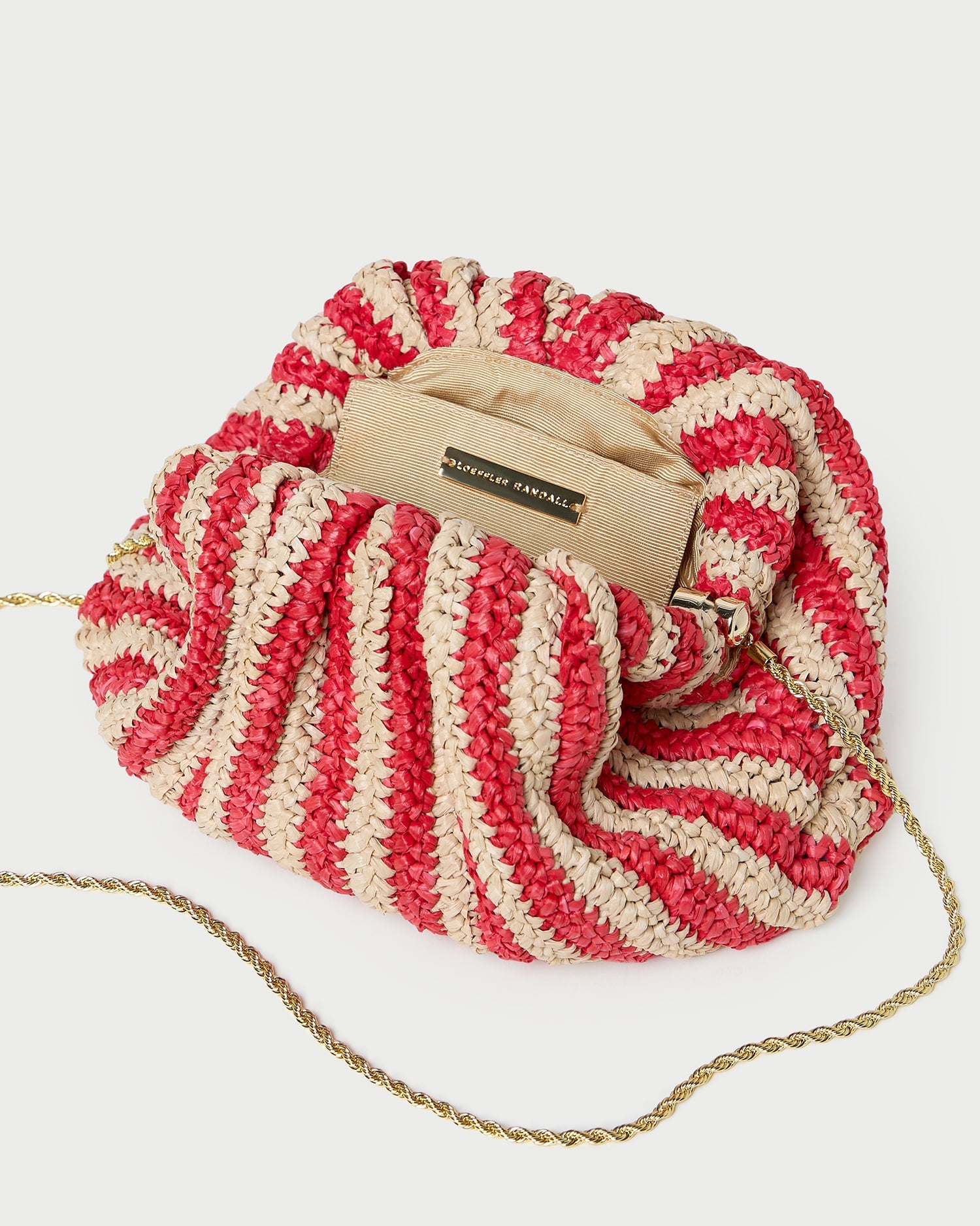 Bailey Red/Natural Crochet Clutch