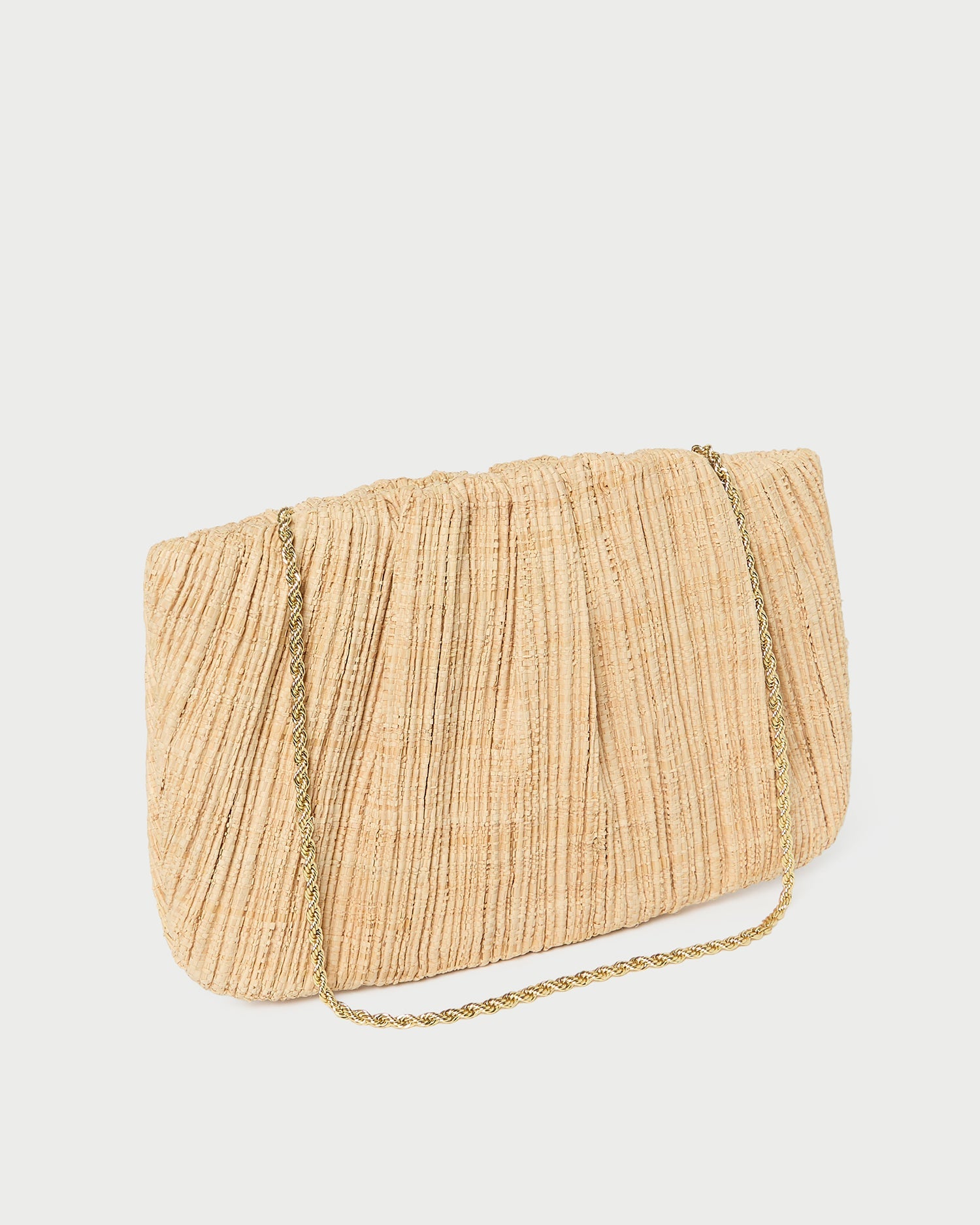 Brit Natural Flat Pleated Clutch