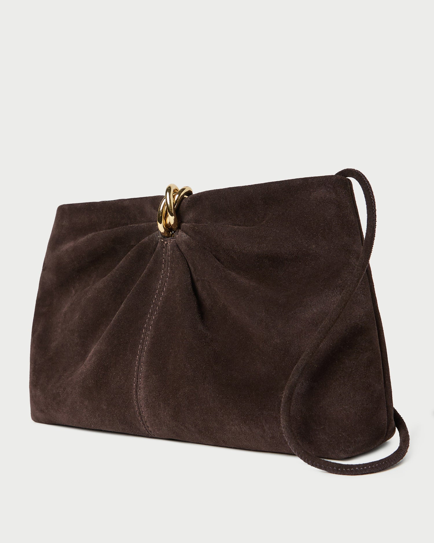 Corrine Brown Suede Gathered Clutch