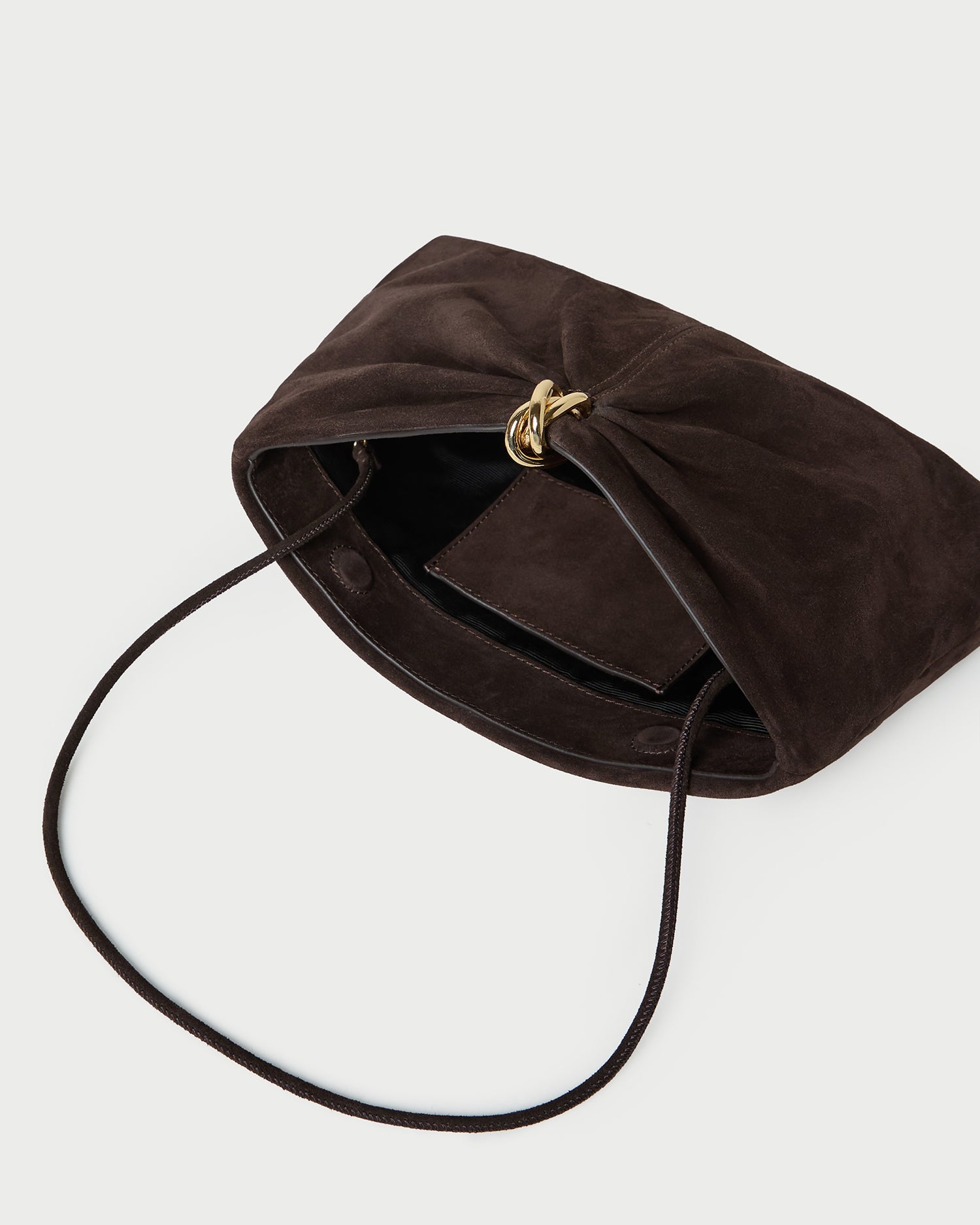 Corrine Brown Suede Gathered Clutch