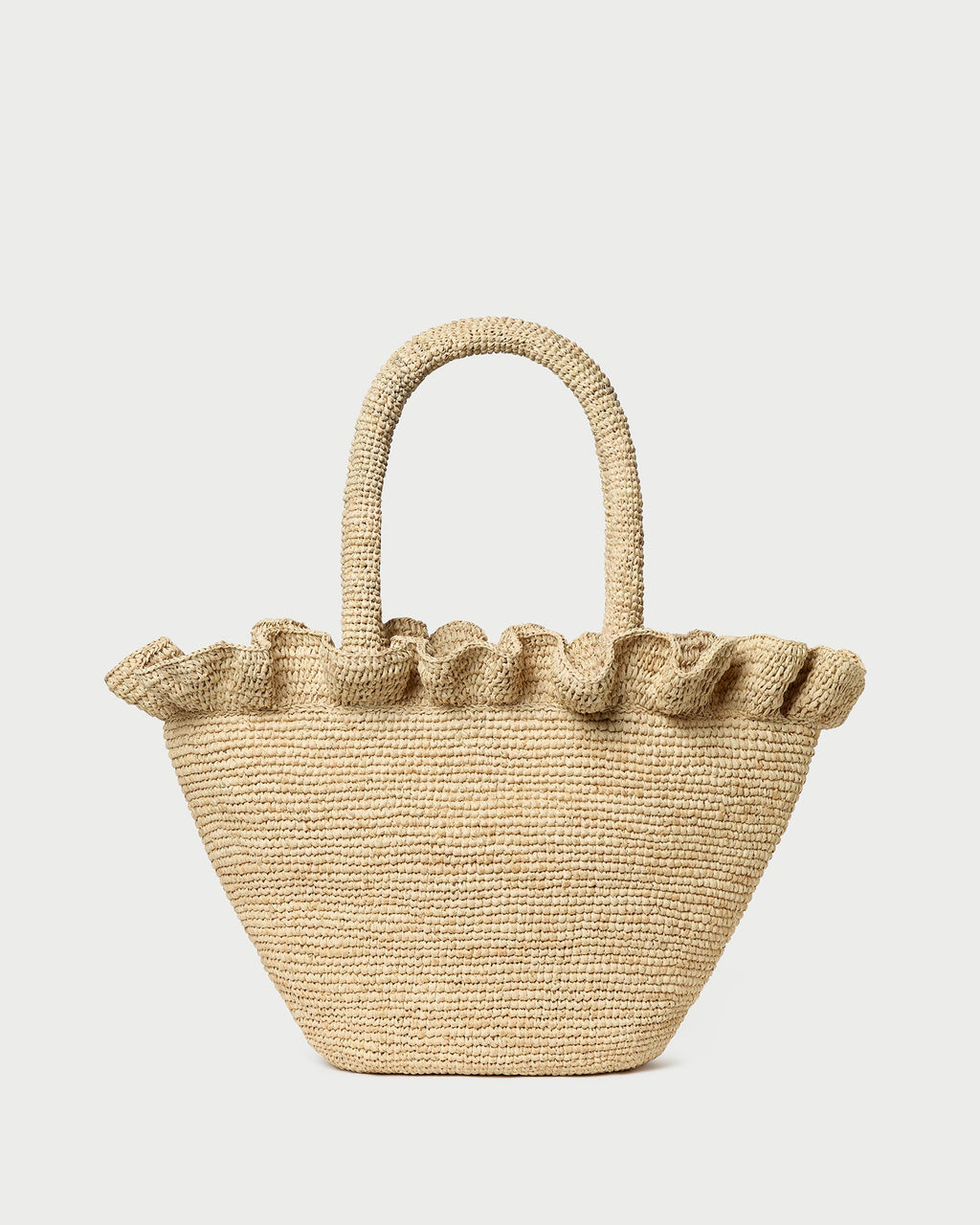 Cyrus Natural Ruffled Woven Tote