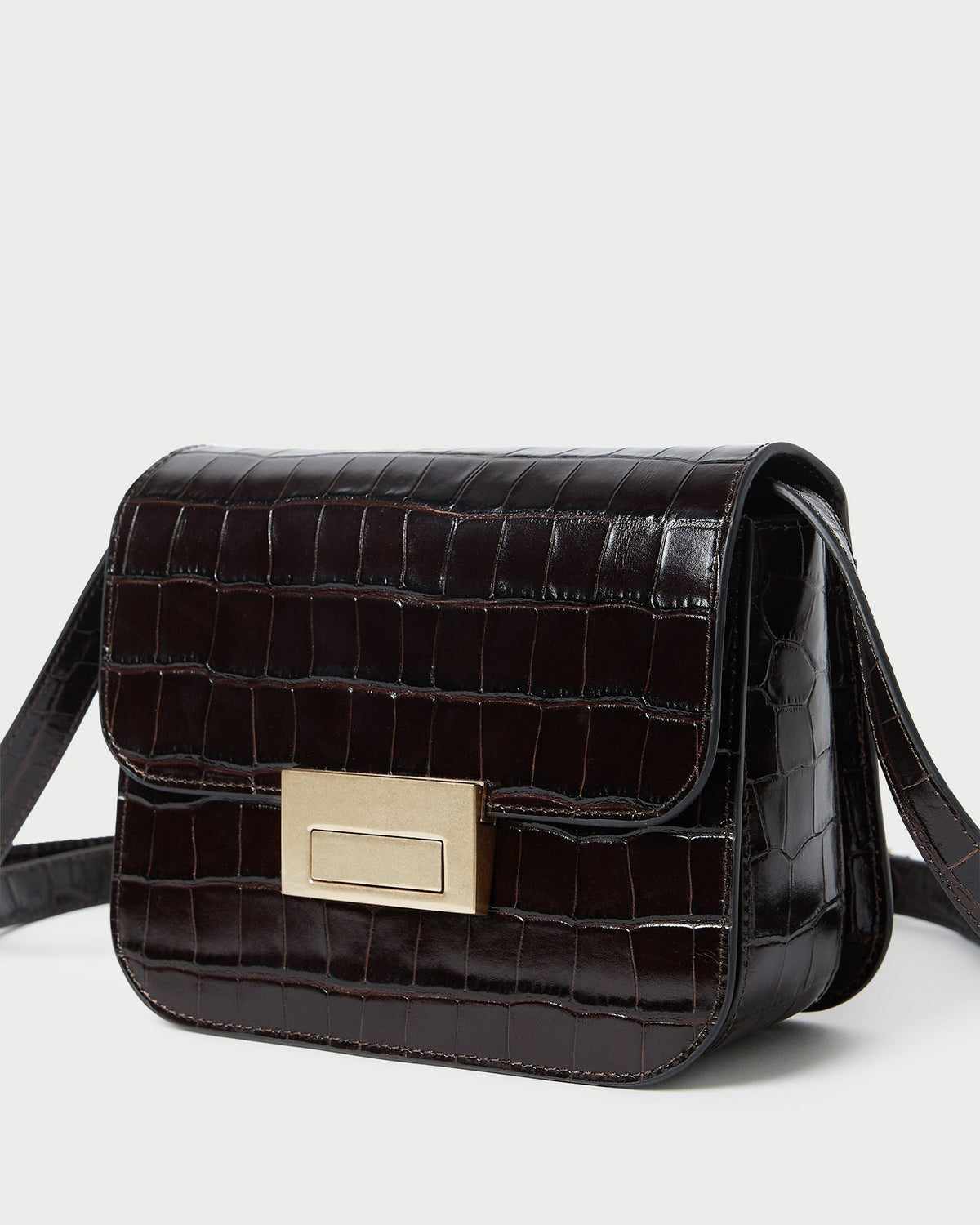 Desi Crocodile Leather Crossbody