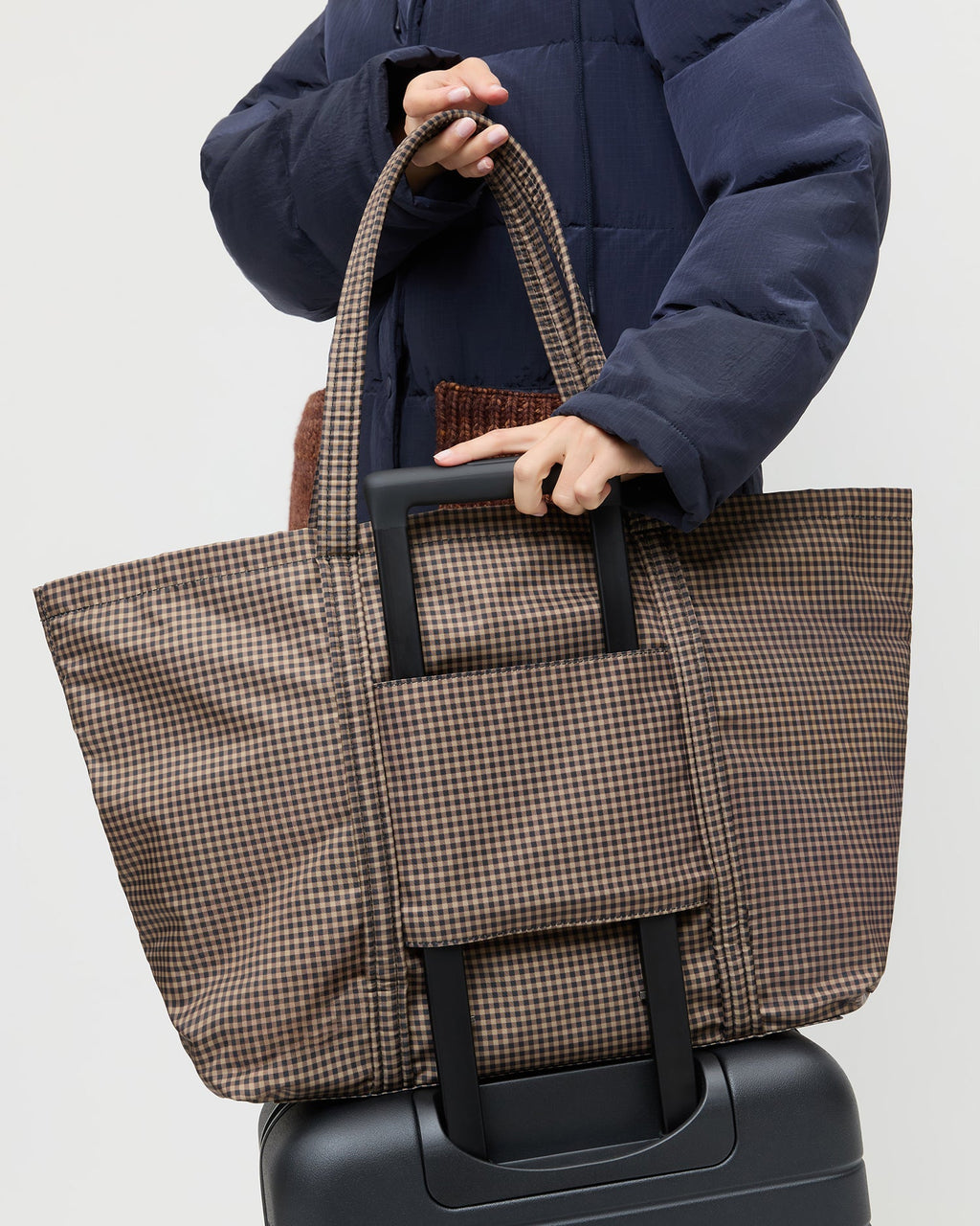 Dina Brown/Black Check Travel Tote