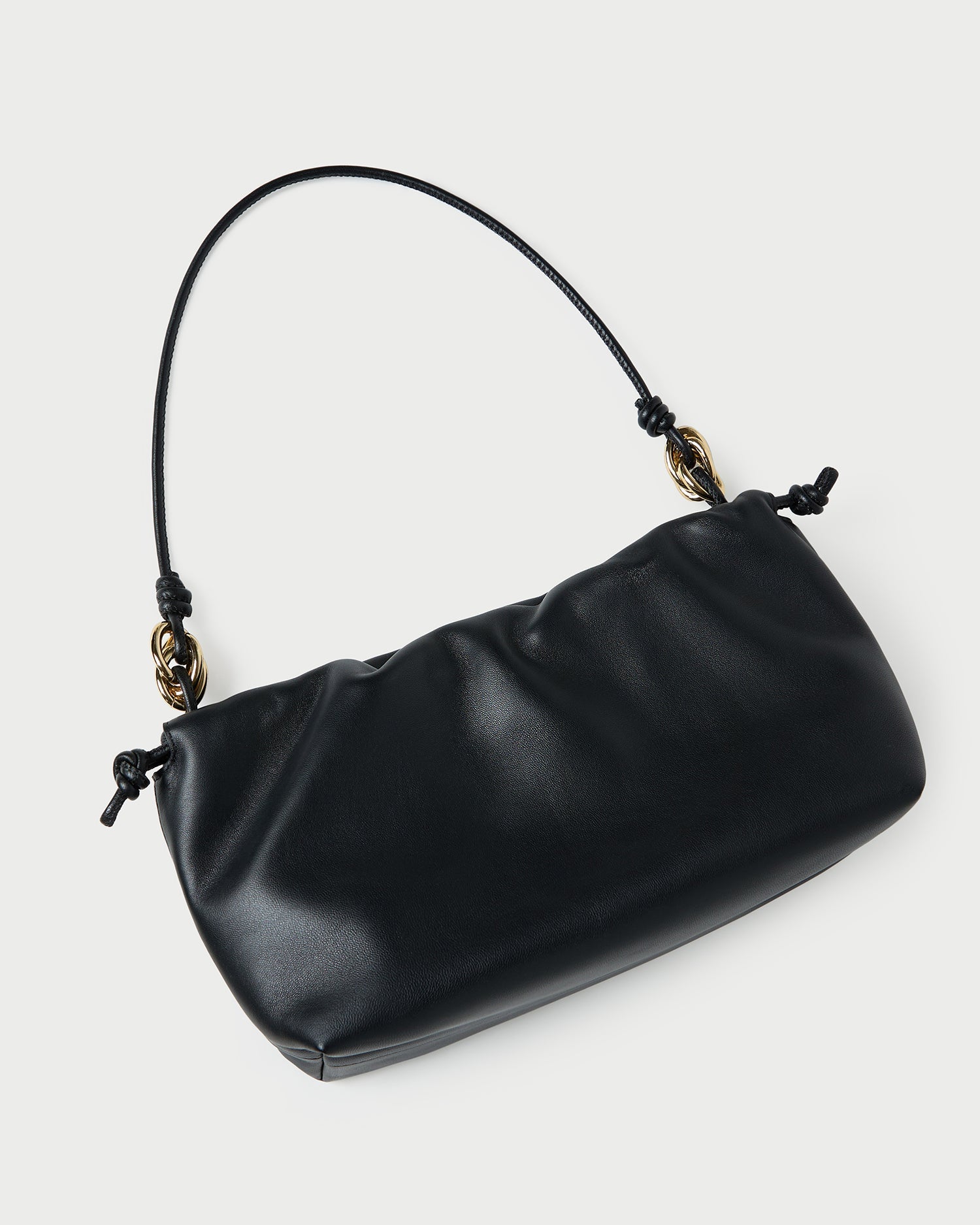 Kiri Black Leather Shoulder Bag
