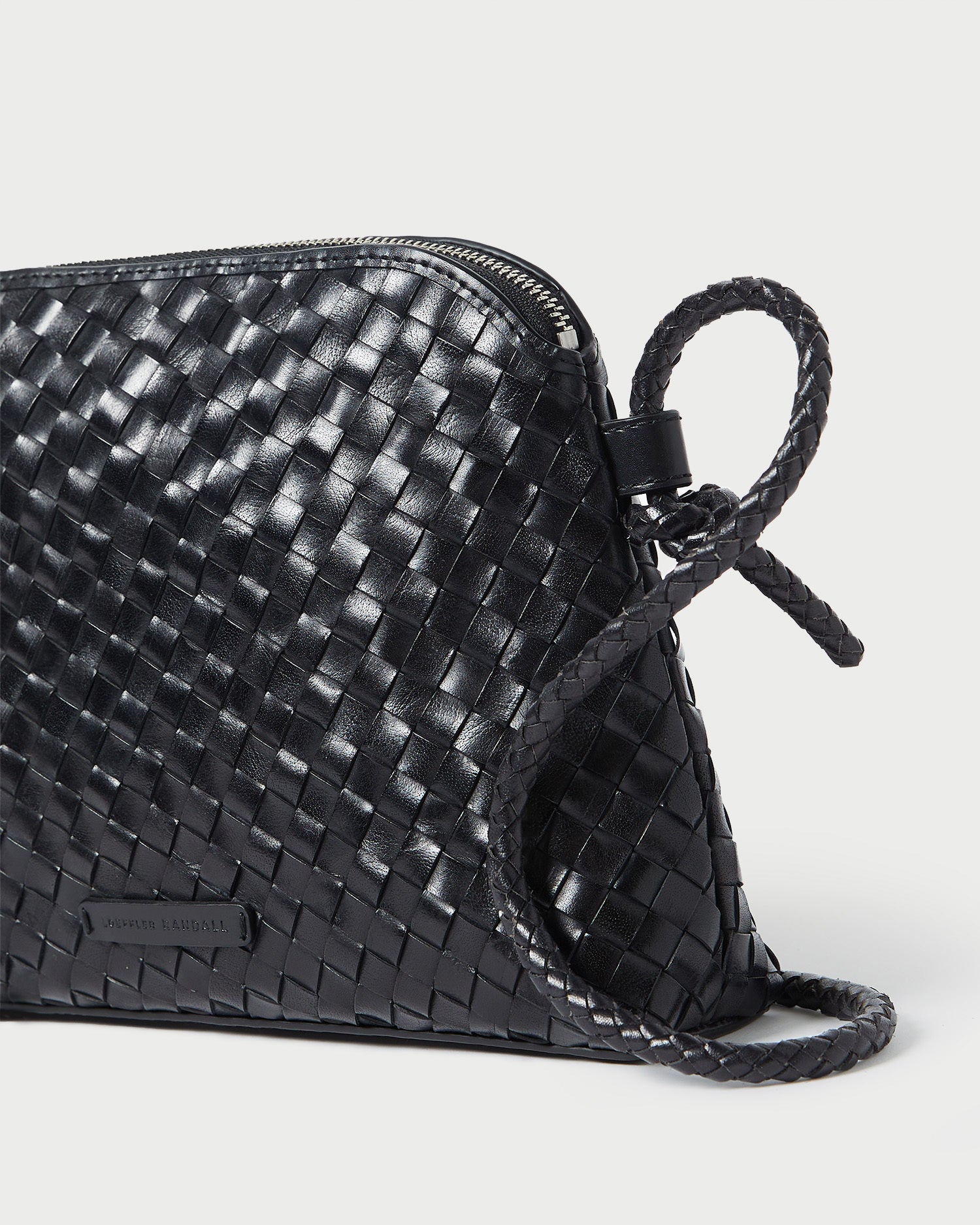 Mallory Black Woven Leather Crossbody