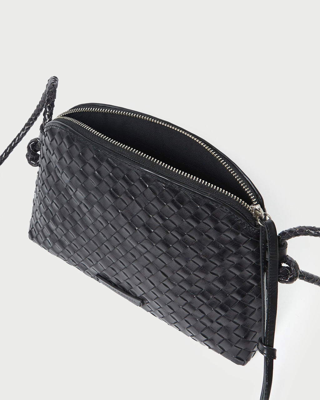 Mallory Black Woven Leather Crossbody