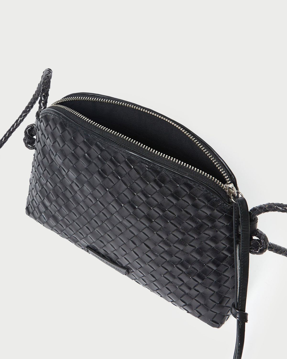 Mallory Black Woven Leather Crossbody