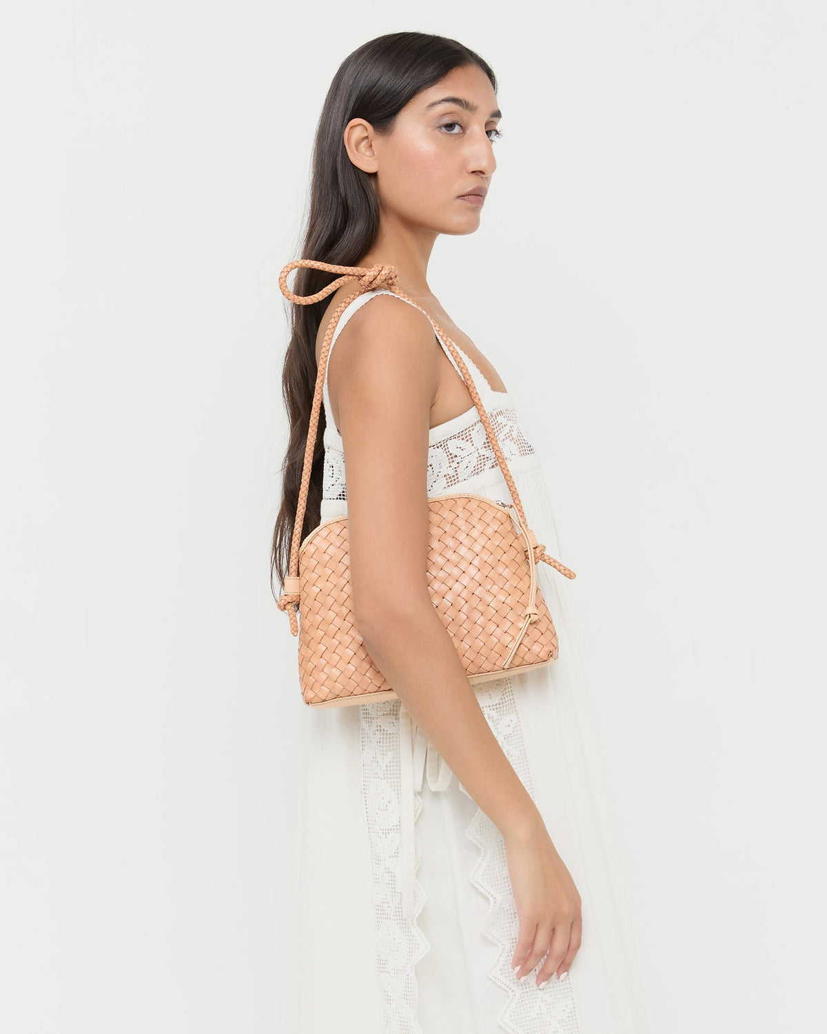 Mallory Desert Sand Woven Crossbody