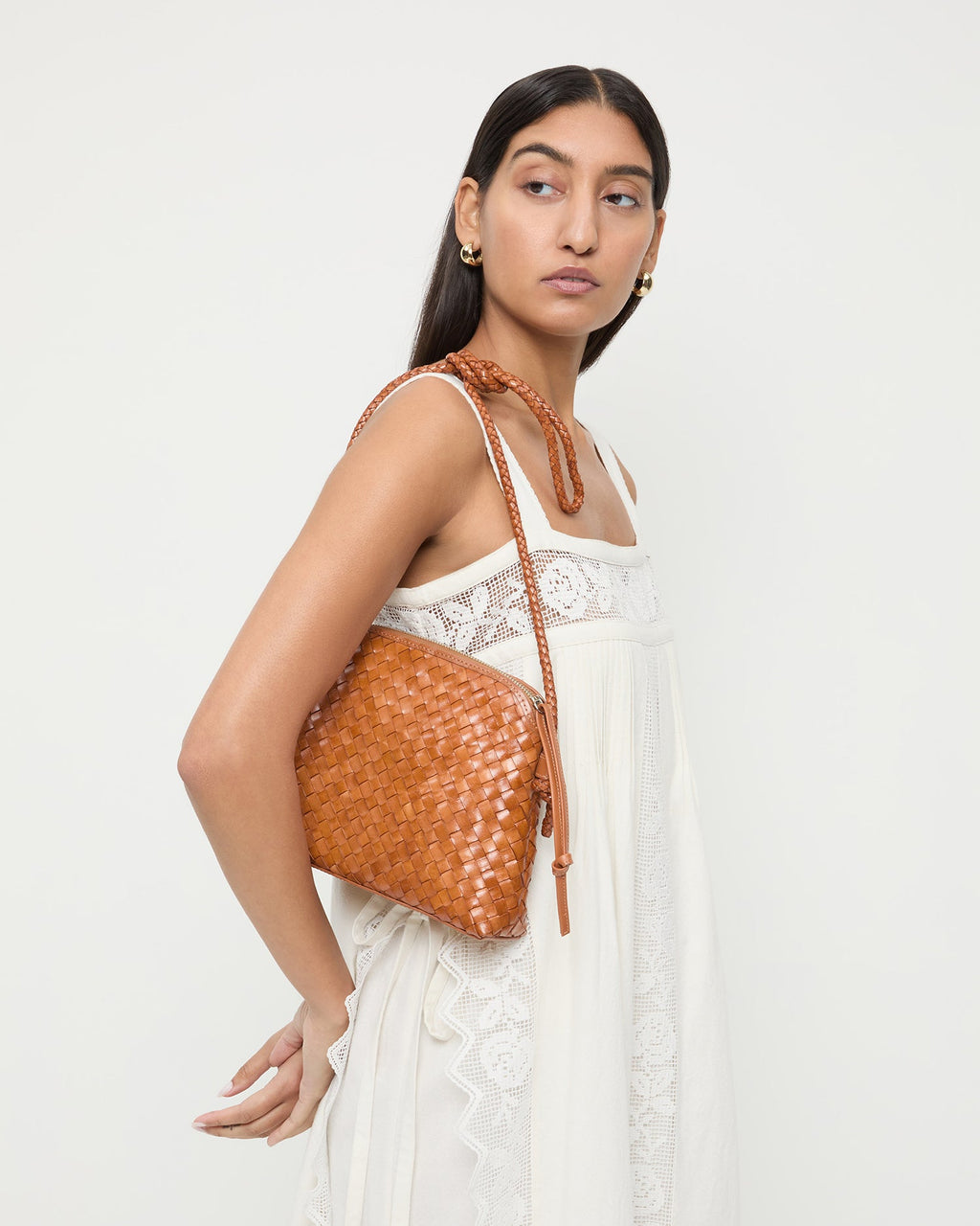 Mallory Timber Woven Leather Crossbody