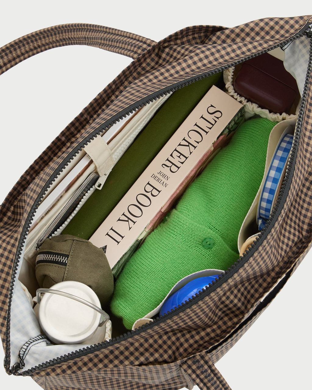 Mira Brown/Black Check Everyday Tote
