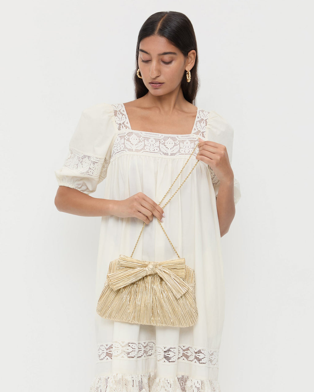 Rayne Gold Bow Clutch
