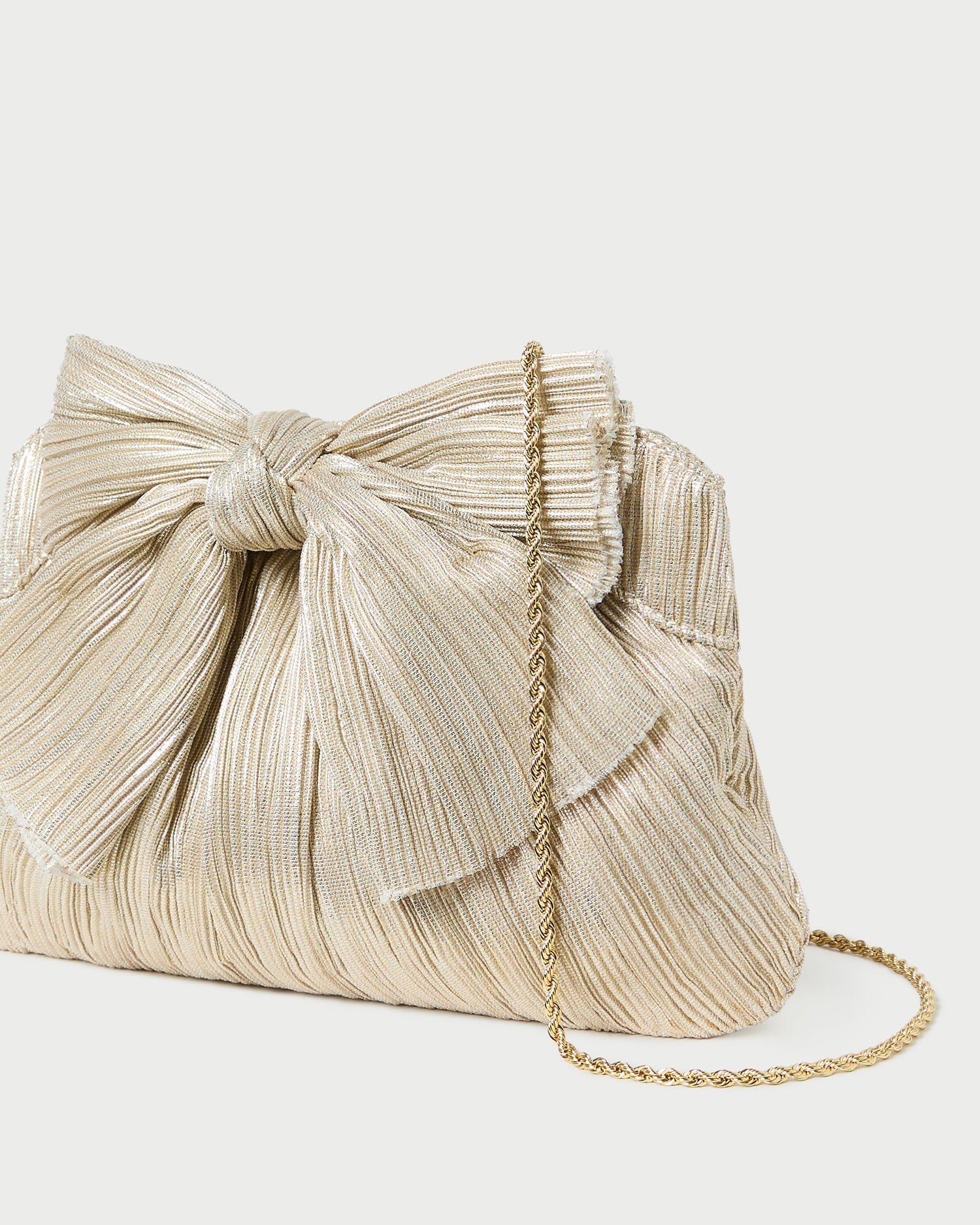 Rayne Platinum Bow Clutch