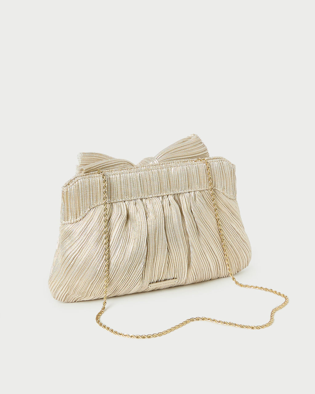 Rayne Platinum Bow Clutch
