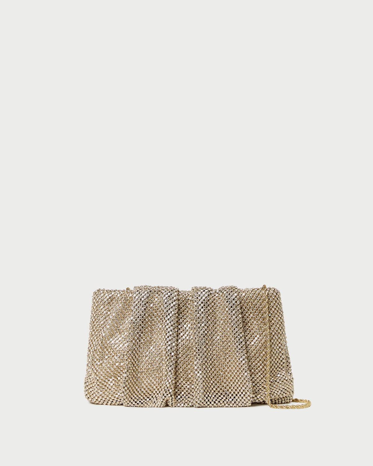 Serena Gold Diamanté Gathered Clutch