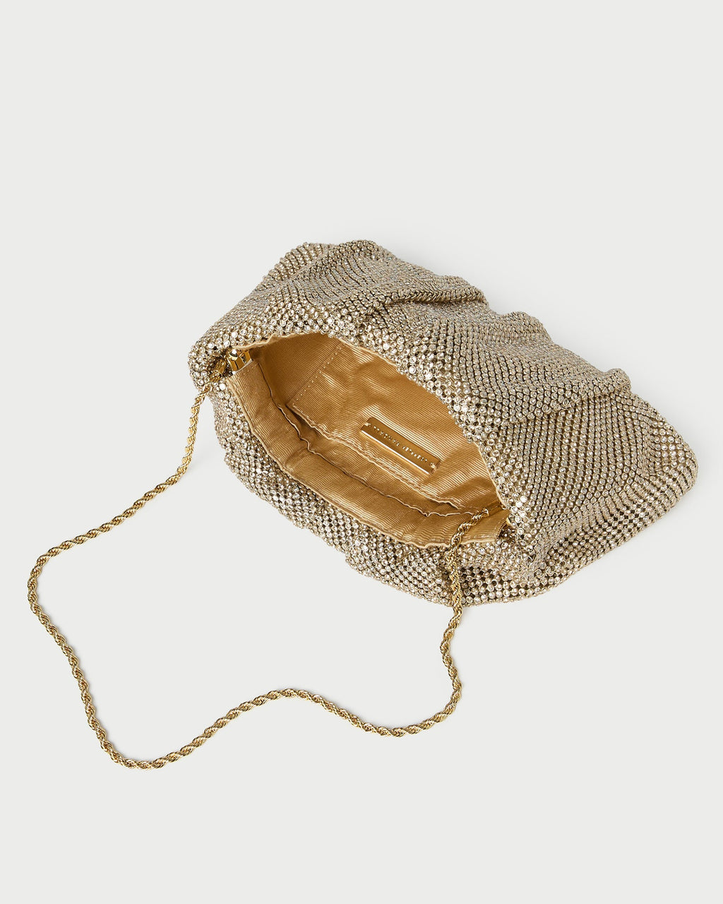 Serena Gold Diamanté Gathered Clutch