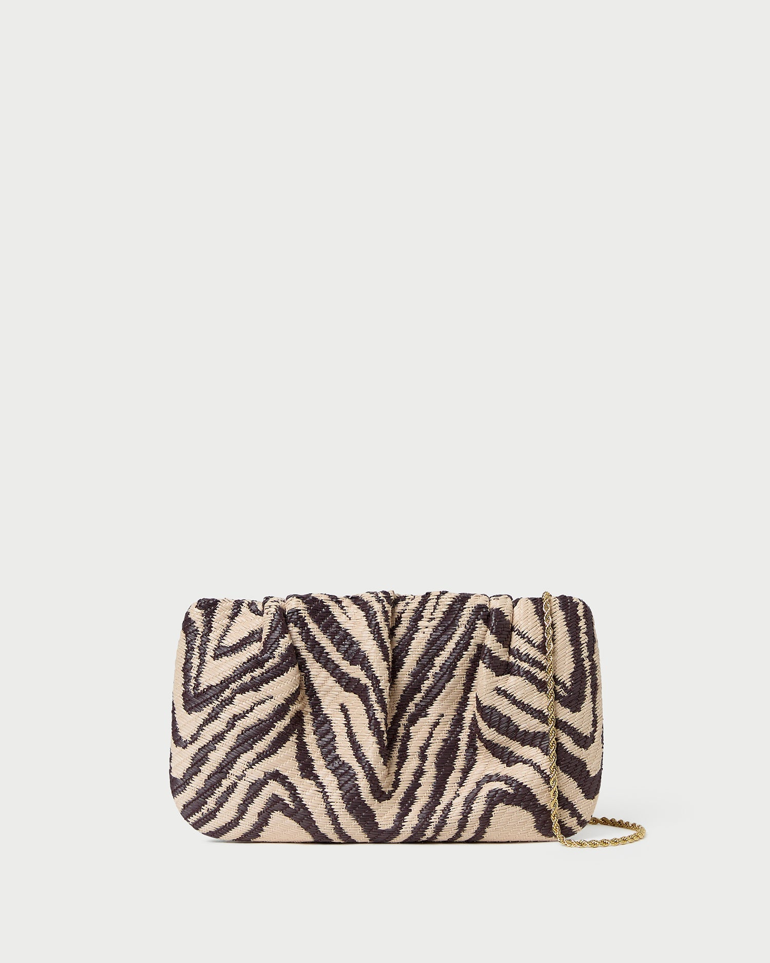 Serena Zebra Gathered Clutch