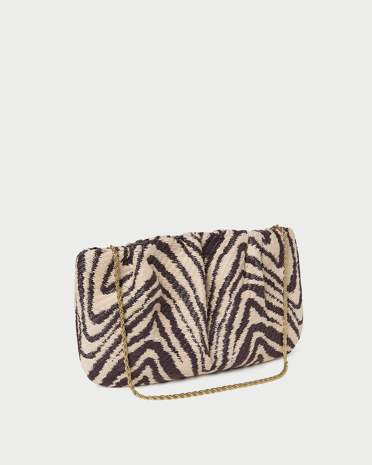 Serena Zebra Gathered Clutch
