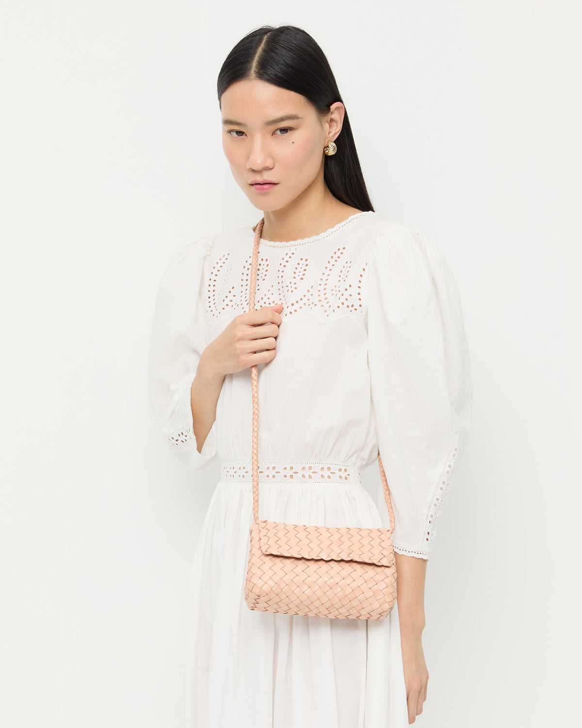 Vinnie Desert Sand Woven Crossbody