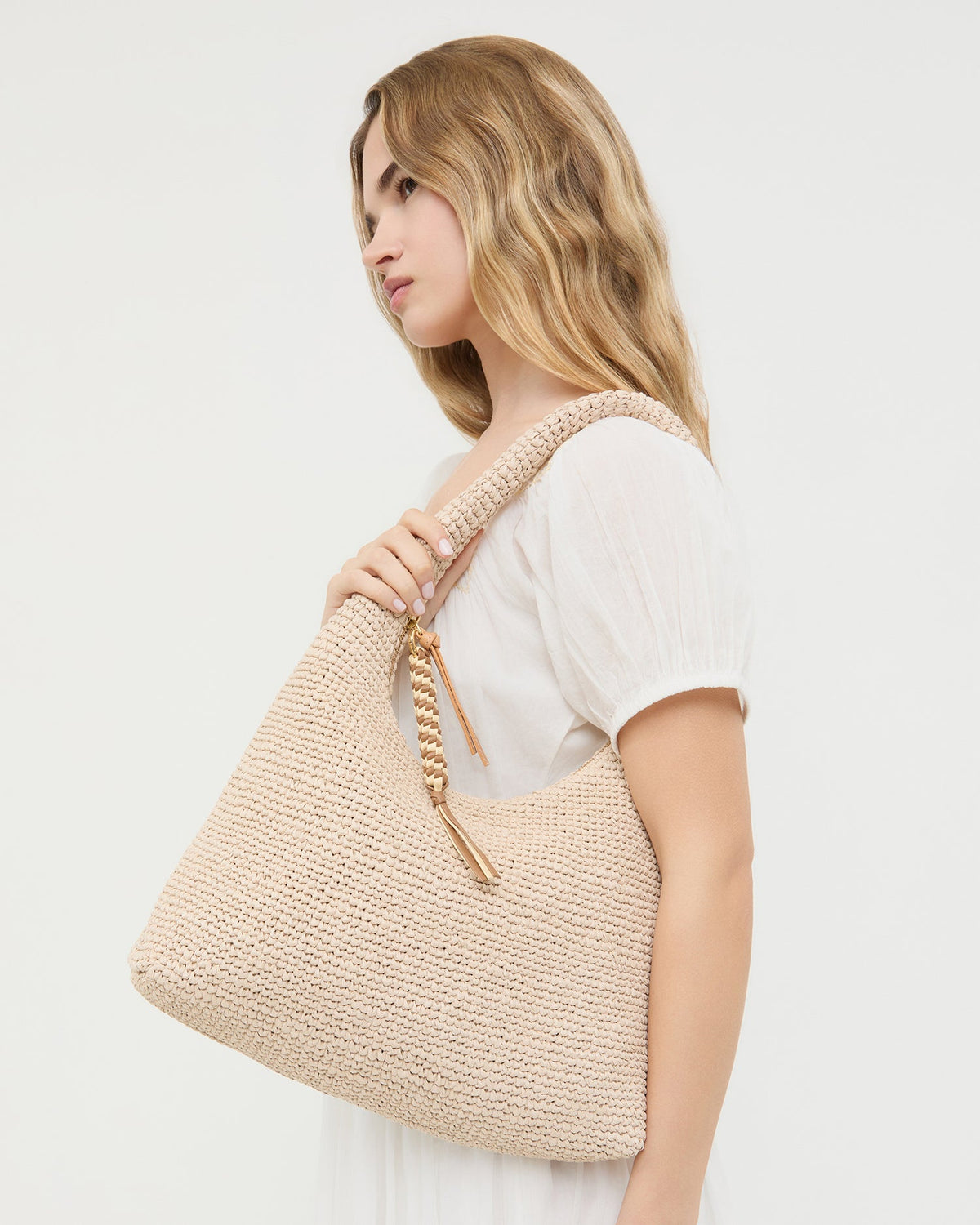 Willow Natural Woven Hobo Bag