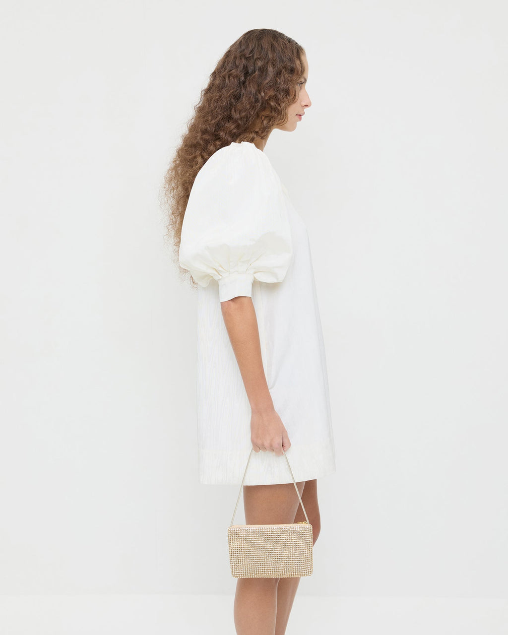 Yara Gold Diamanté Flat Clutch