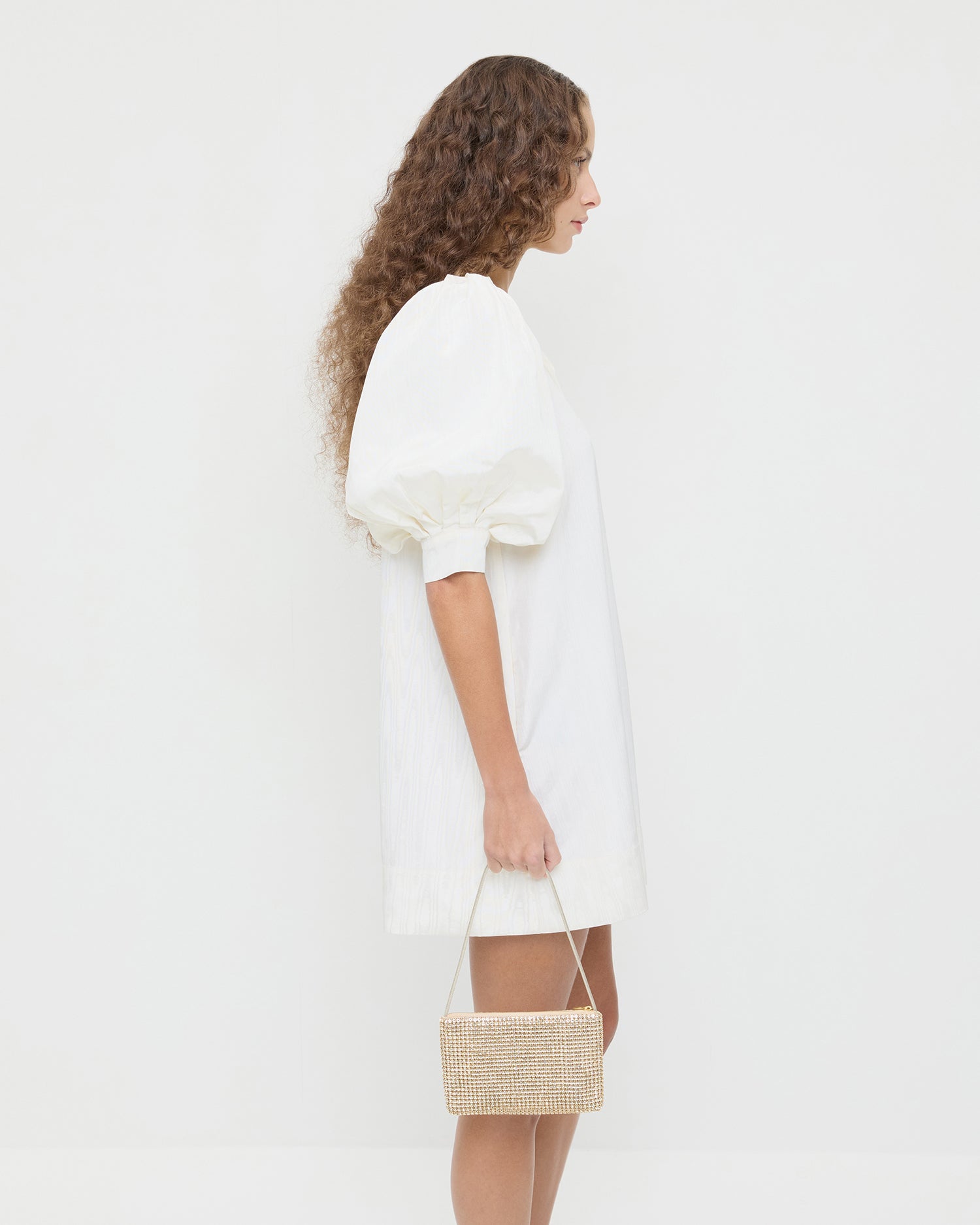Yara Gold Diamanté Flat Clutch