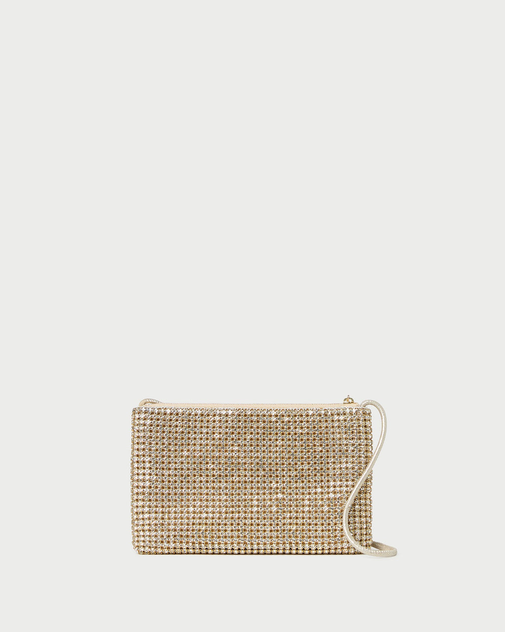 Yara Gold Diamanté Flat Clutch